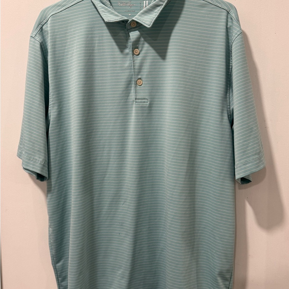 Walter Hagen Men’s Light Aqua Striped Polo